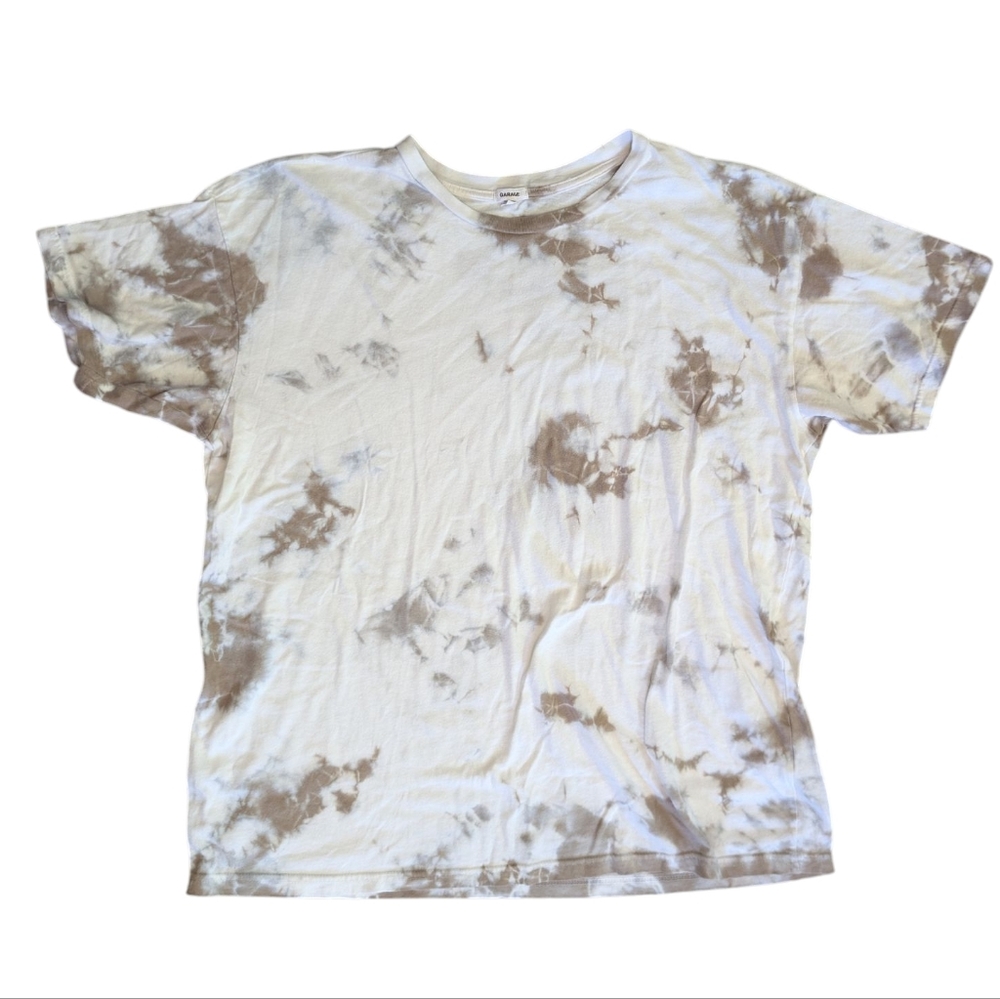 Garage Women’s Brown & Cream Tie-Dye Tee — Short Sleeve, Size XS, Casual